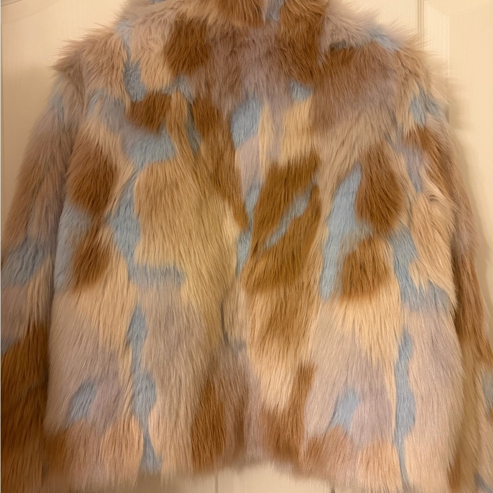 Boston Proper Multicolor Faux Fur Teddy Jacket - Picture 4 of 4